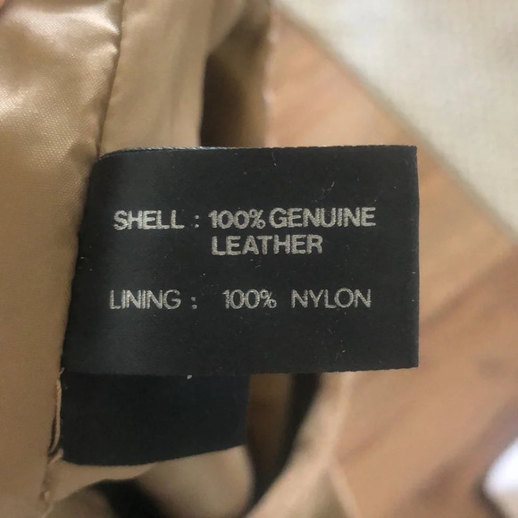 ATLANTIC BEACH | Vintage tan leather skirt - Picture 6 of 9